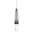 Hubbardton Forge 2022 Oil Rubbed Bronze Clear Glass with White Threading (YJ) Standard Link Blown Glass Low Voltage Mini Pendant