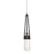 Hubbardton Forge 2022 Oil Rubbed Bronze Clear Bubble Glass (YG) Standard Link Blown Glass Low Voltage Mini Pendant