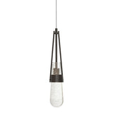Hubbardton Forge 2022 Oil Rubbed Bronze Clear Bubble Glass (YG) Standard Link Blown Glass Low Voltage Mini Pendant
