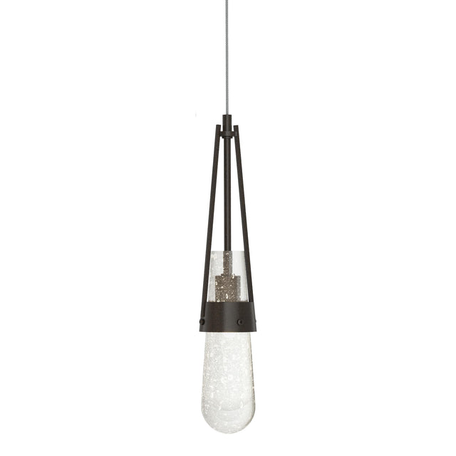 Hubbardton Forge 2022 Oil Rubbed Bronze Clear Bubble Glass (YG) Standard Link Blown Glass Low Voltage Mini Pendant
