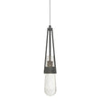 Hubbardton Forge 2022 Natural Iron Clear Bubble Glass (YG) Standard Link Blown Glass Low Voltage Mini Pendant