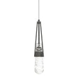 Hubbardton Forge 2022 Natural Iron Clear Glass with White Threading (YJ) Standard Link Blown Glass Low Voltage Mini Pendant