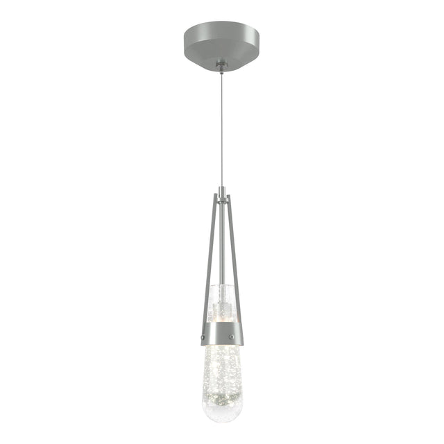 Hubbardton Forge 2022 Vintage Platinum Clear Bubble Glass (YG) Standard Link Blown Glass Low Voltage Mini Pendant