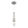 Hubbardton Forge 2022 Vintage Platinum Clear Glass with White Threading (YJ) Standard Link Blown Glass Low Voltage Mini Pendant