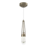 Hubbardton Forge 2022 Soft Gold Clear Bubble Glass (YG) Standard Link Blown Glass Low Voltage Mini Pendant