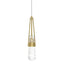 Hubbardton Forge 2022 Modern Brass Clear Glass with White Threading (YJ) Standard Link Blown Glass Low Voltage Mini Pendant