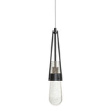 Hubbardton Forge 2022 Ink Clear Bubble Glass (YG) Standard Link Blown Glass Low Voltage Mini Pendant