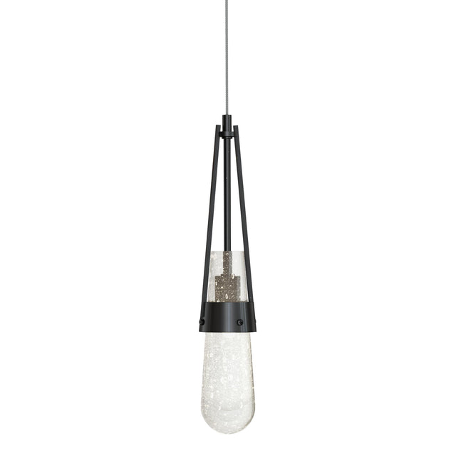 Hubbardton Forge 2022 Ink Clear Bubble Glass (YG) Standard Link Blown Glass Low Voltage Mini Pendant