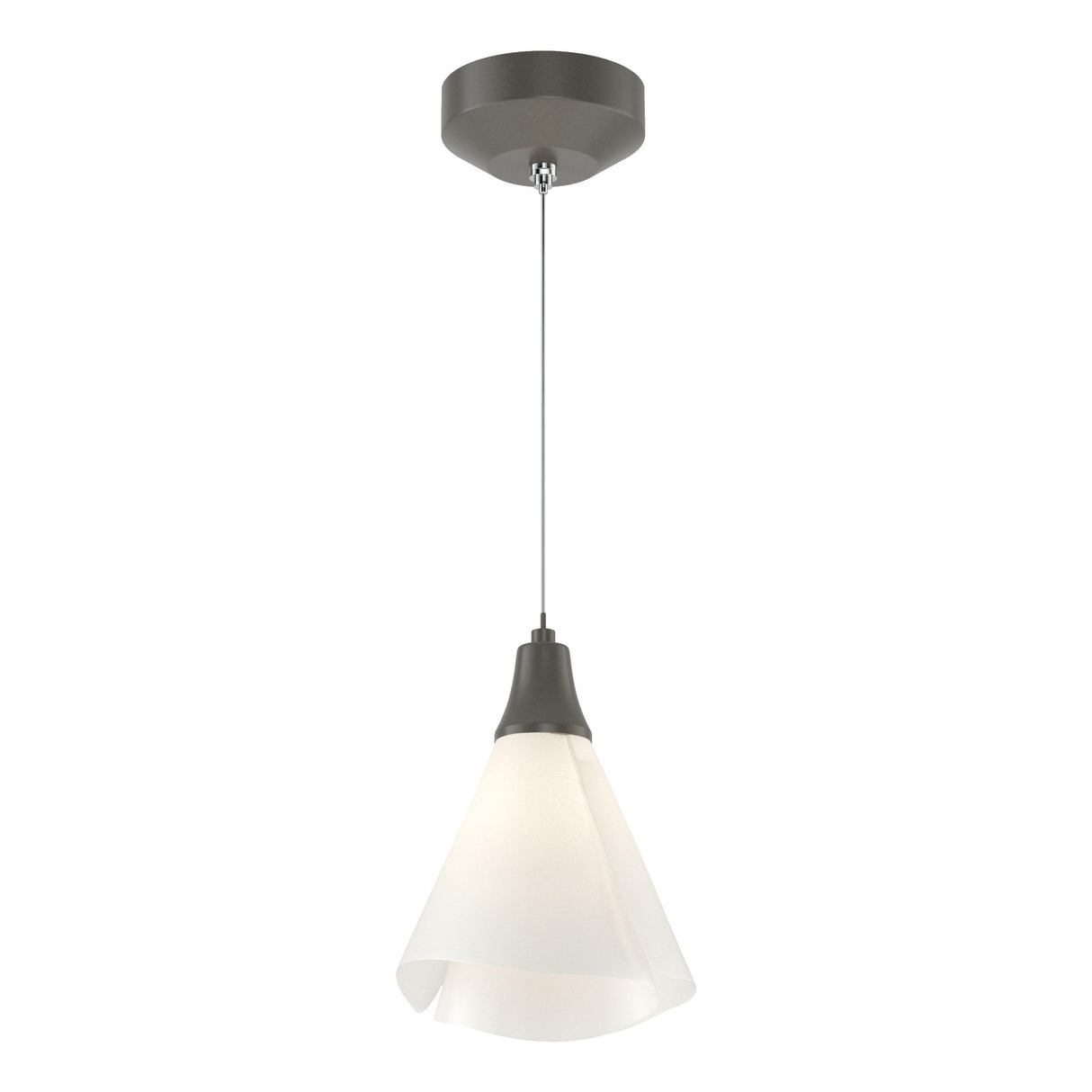 Hubbardton Forge 2022 Dark Smoke Spun Frost (SH) Standard Mobius Low Voltage Mini Pendant