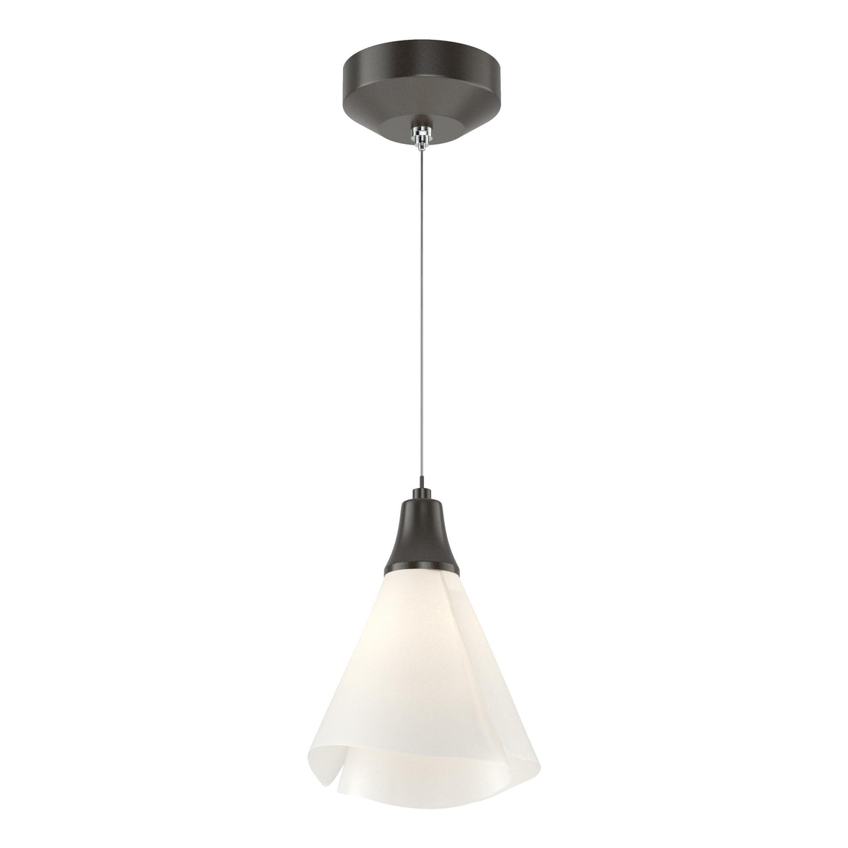 Hubbardton Forge 2022 Oil Rubbed Bronze Spun Frost (SH) Standard Mobius Low Voltage Mini Pendant