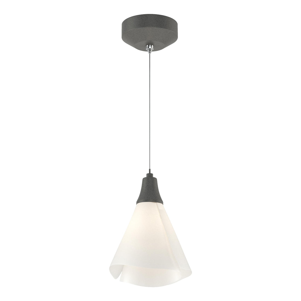 Hubbardton Forge 2022 Natural Iron Spun Frost (SH) Standard Mobius Low Voltage Mini Pendant