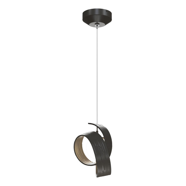 Hubbardton Forge 2023 Dark Smoke Opal Glass (GG) Standard Riza Low Voltage Mini Pendant