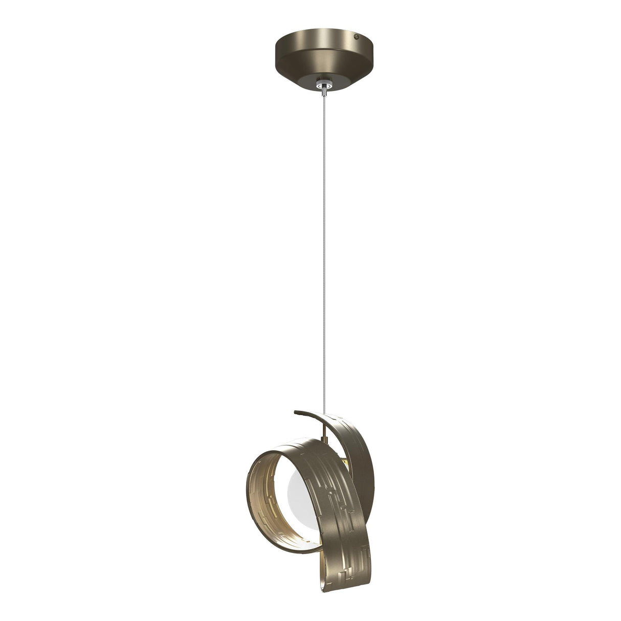 Hubbardton Forge 2023 Soft Gold Opal Glass (GG) Standard Riza Low Voltage Mini Pendant
