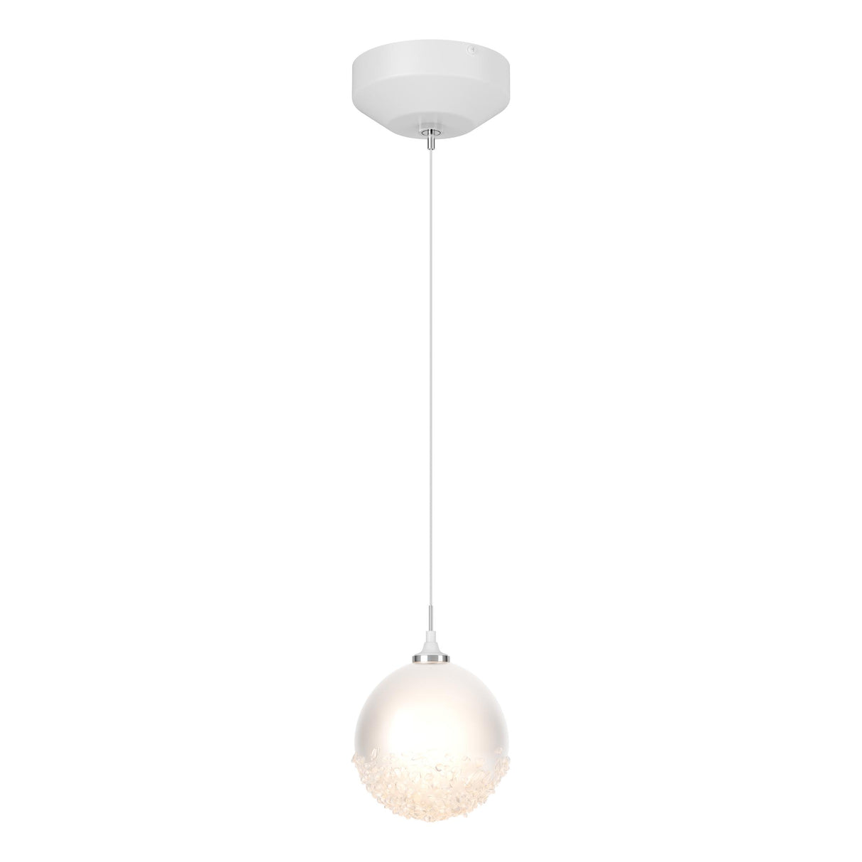 Hubbardton Forge 2023 White Frosted Glass (FD) Standard Fritz Globe 1-Light Mini Pendant