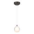 Hubbardton Forge 2023 Dark Smoke Frosted Glass (FD) Standard Fritz Globe 1-Light Mini Pendant