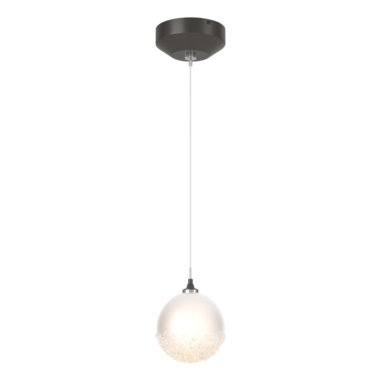 Hubbardton Forge 2023 Dark Smoke Frosted Glass (FD) Standard Fritz Globe 1-Light Mini Pendant