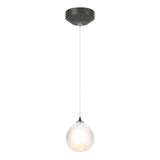 Hubbardton Forge 2023 Dark Smoke Frosted Glass (FD) Standard Fritz Globe 1-Light Mini Pendant
