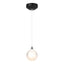 Hubbardton Forge 2023 Black Frosted Glass (FD) Standard Fritz Globe 1-Light Mini Pendant