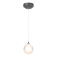 Hubbardton Forge 2023 Natural Iron Frosted Glass (FD) Standard Fritz Globe 1-Light Mini Pendant