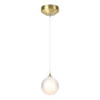 Hubbardton Forge 2023 Modern Brass Frosted Glass (FD) Standard Fritz Globe 1-Light Mini Pendant