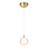 Hubbardton Forge 2023 Modern Brass Frosted Glass (FD) Standard Fritz Globe 1-Light Mini Pendant