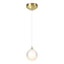 Hubbardton Forge 2023 Modern Brass Frosted Glass (FD) Standard Fritz Globe 1-Light Mini Pendant