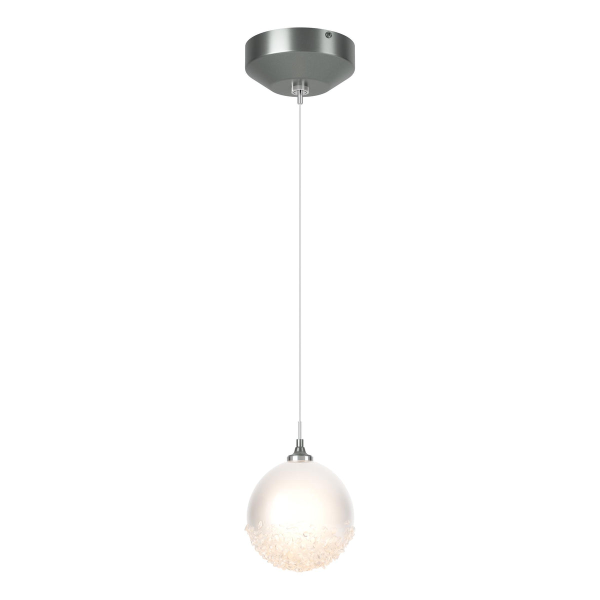 Hubbardton Forge 2023 Vintage Platinum Frosted Glass (FD) Standard Fritz Globe 1-Light Mini Pendant