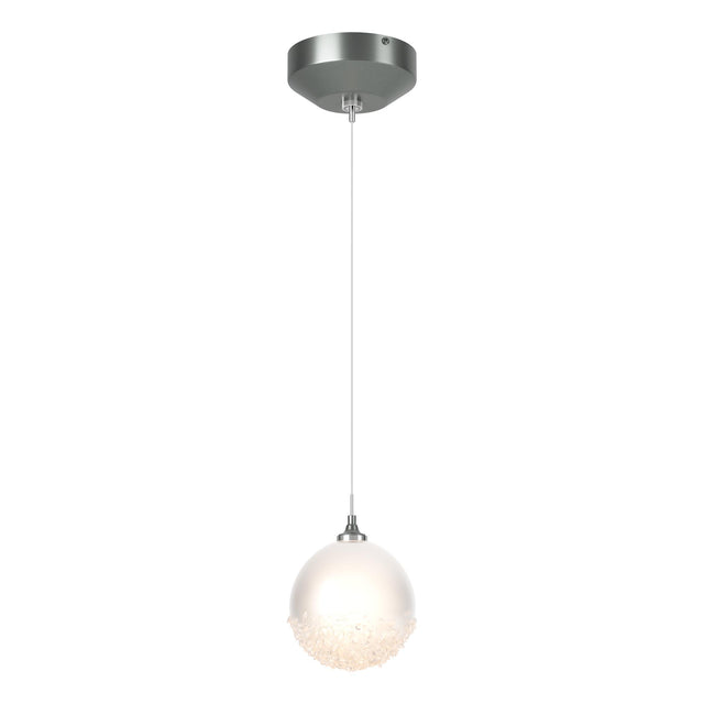 Hubbardton Forge 2023 Vintage Platinum Frosted Glass (FD) Standard Fritz Globe 1-Light Mini Pendant