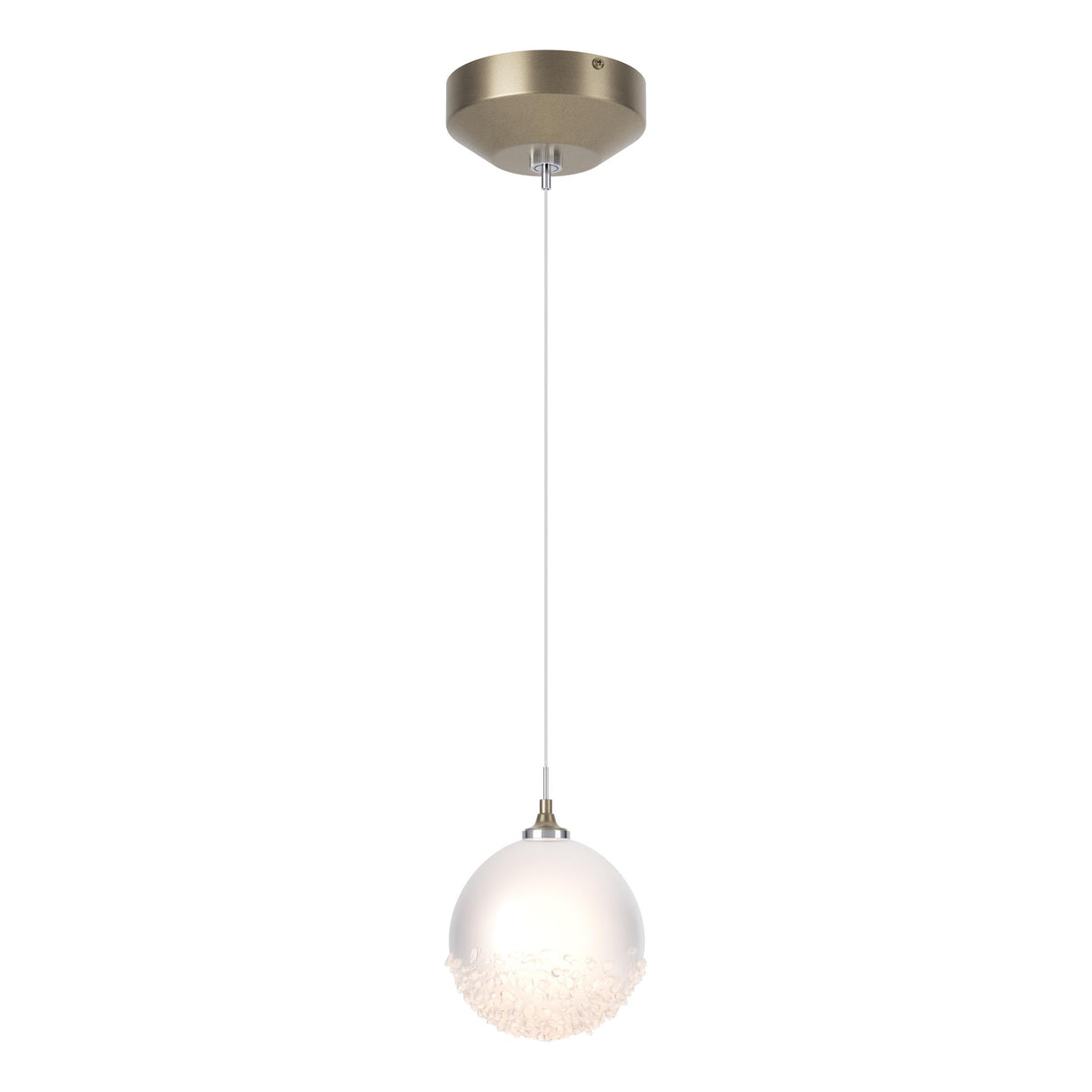 Hubbardton Forge 2023 Soft Gold Frosted Glass (FD) Standard Fritz Globe 1-Light Mini Pendant