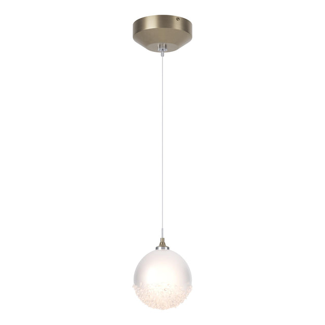 Hubbardton Forge 2023 Soft Gold Frosted Glass (FD) Standard Fritz Globe 1-Light Mini Pendant
