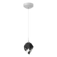 Hubbardton Forge 2023 White Black Crystal (BP) Standard Chrysalis 1-Light Small Pendant