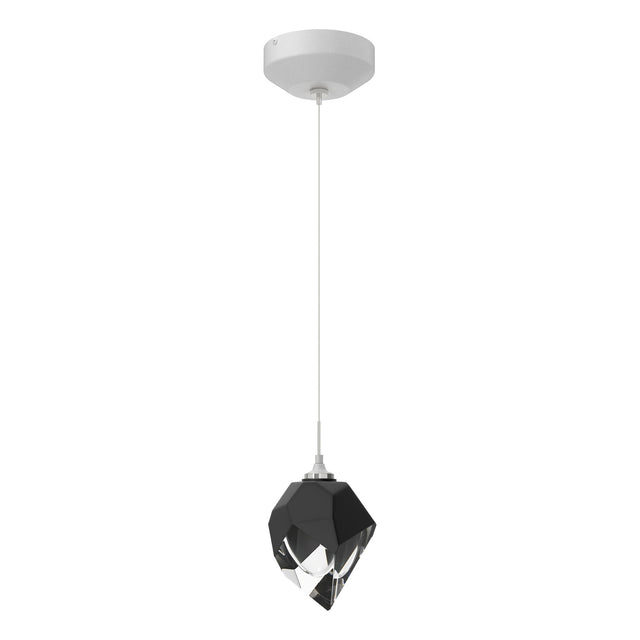 Hubbardton Forge 2023 White Black Crystal (BP) Standard Chrysalis 1-Light Small Pendant
