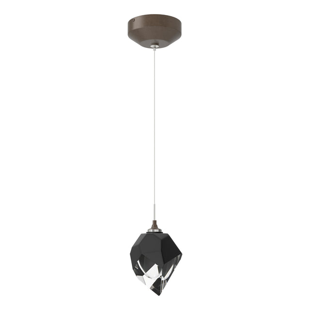 Hubbardton Forge 2023 Bronze Black Crystal (BP) Standard Chrysalis 1-Light Small Pendant