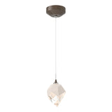 Hubbardton Forge 2023 Bronze White Crystal (WP) Standard Chrysalis 1-Light Small Pendant