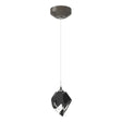Hubbardton Forge 2023 Dark Smoke Black Crystal (BP) Standard Chrysalis 1-Light Small Pendant