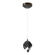 Hubbardton Forge 2023 Oil Rubbed Bronze Black Crystal (BP) Standard Chrysalis 1-Light Small Pendant
