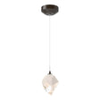 Hubbardton Forge 2023 Oil Rubbed Bronze White Crystal (WP) Standard Chrysalis 1-Light Small Pendant
