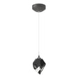 Hubbardton Forge 2023 Natural Iron Black Crystal (BP) Standard Chrysalis 1-Light Small Pendant