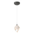 Hubbardton Forge 2023 Natural Iron White Crystal (WP) Standard Chrysalis 1-Light Small Pendant