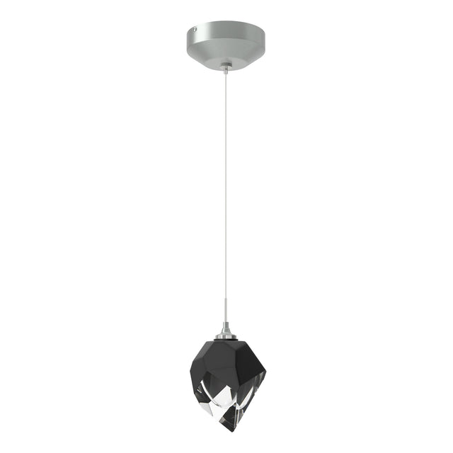 Hubbardton Forge 2023 Vintage Platinum Black Crystal (BP) Standard Chrysalis 1-Light Small Pendant
