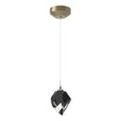 Hubbardton Forge 2023 Soft Gold Black Crystal (BP) Standard Chrysalis 1-Light Small Pendant