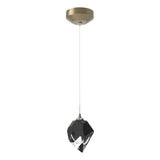 Hubbardton Forge 2023 Soft Gold Black Crystal (BP) Standard Chrysalis 1-Light Small Pendant