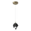 Hubbardton Forge 2023 Soft Gold Black Crystal (BP) Standard Chrysalis 1-Light Small Pendant