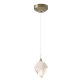 Hubbardton Forge 2023 Soft Gold White Crystal (WP) Standard Chrysalis 1-Light Small Pendant