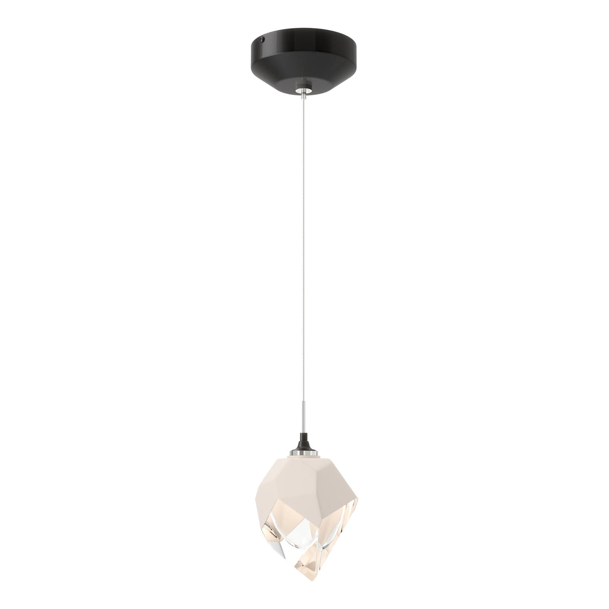 Hubbardton Forge 2023 Ink White Crystal (WP) Standard Chrysalis 1-Light Small Pendant