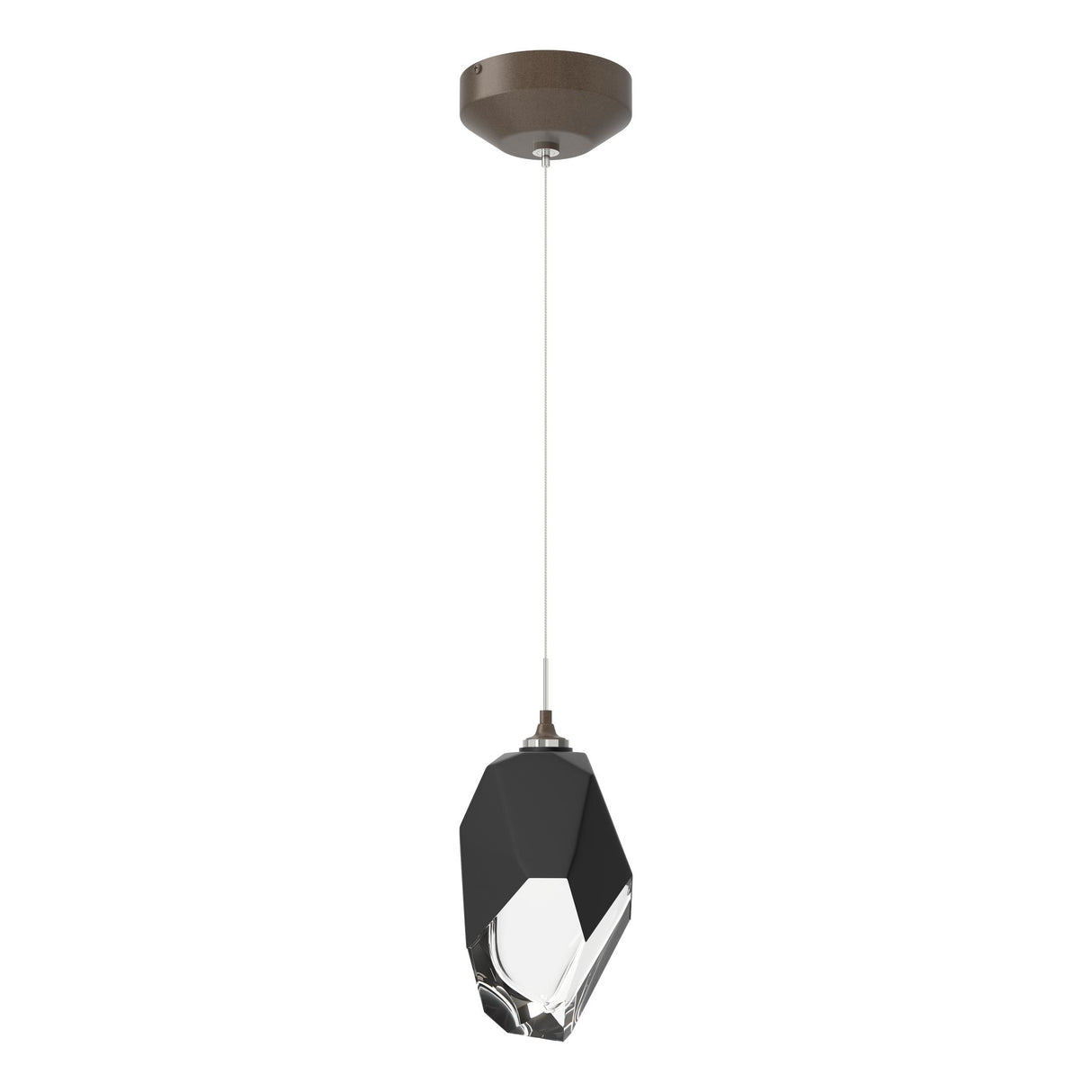 Hubbardton Forge 2023 Bronze Black Crystal (BP) Standard Chrysalis 1-Light Large Pendant