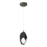 Hubbardton Forge 2023 Dark Smoke Black Crystal (BP) Standard Chrysalis 1-Light Large Pendant