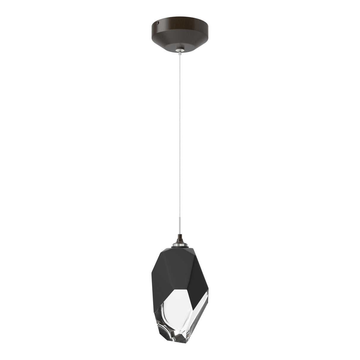 Hubbardton Forge 2023 Oil Rubbed Bronze Black Crystal (BP) Standard Chrysalis 1-Light Large Pendant