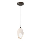 Hubbardton Forge 2023 Oil Rubbed Bronze White Crystal (WP) Standard Chrysalis 1-Light Large Pendant