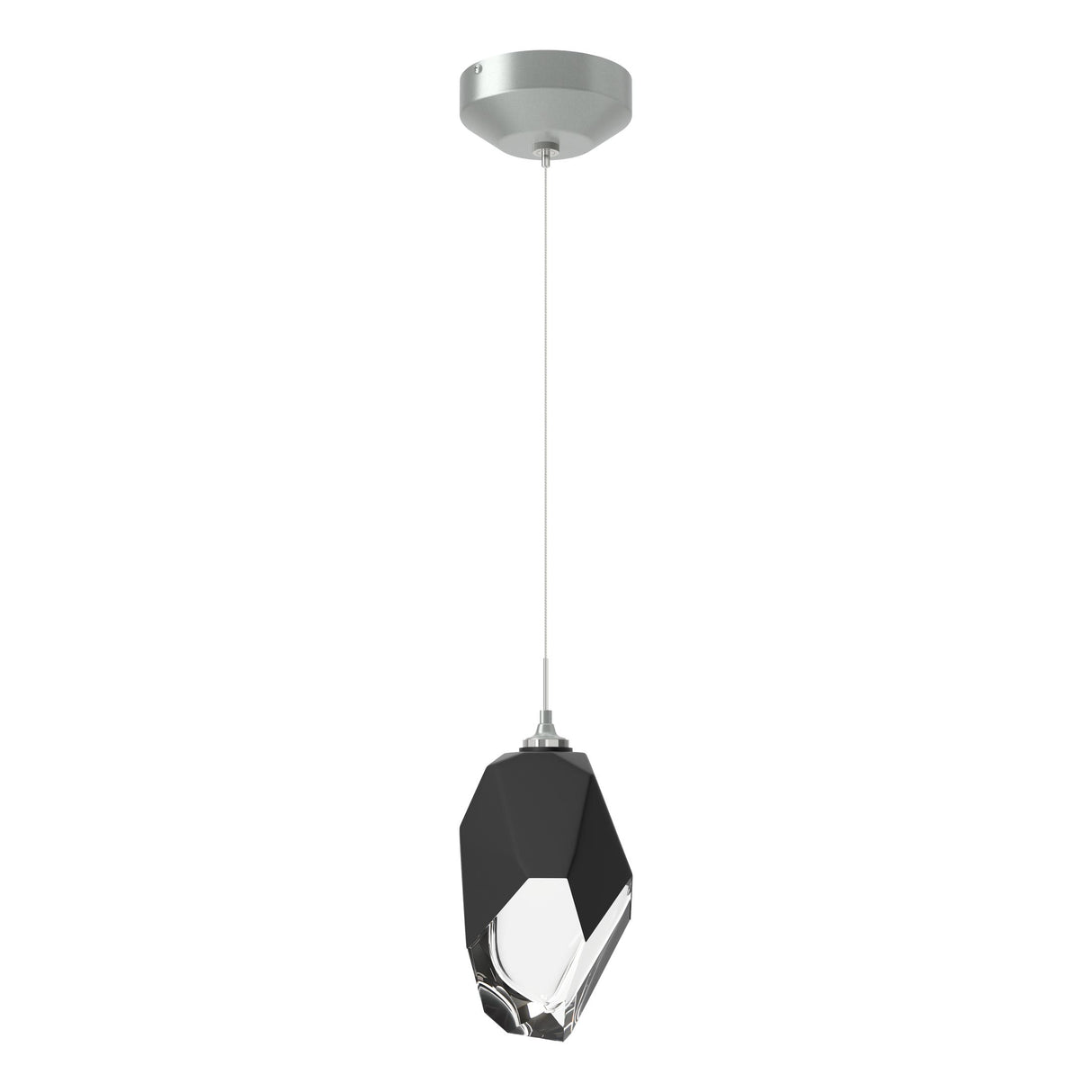 Hubbardton Forge 2023 Vintage Platinum Black Crystal (BP) Standard Chrysalis 1-Light Large Pendant
